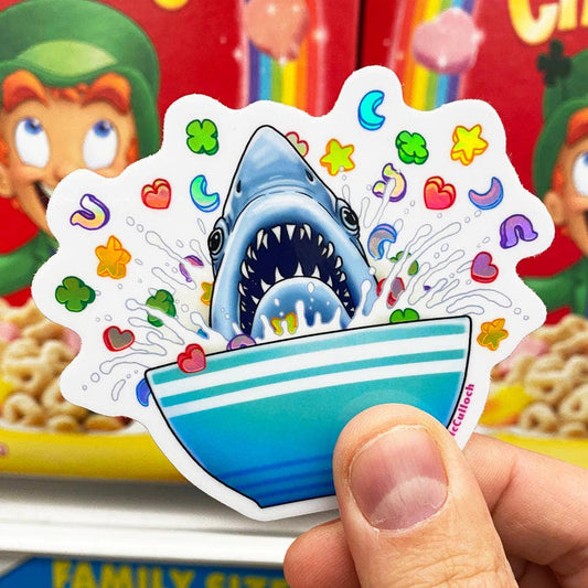 HOLOGRAPHIC STICKER: Lucky Chums Lucky Charms Shark