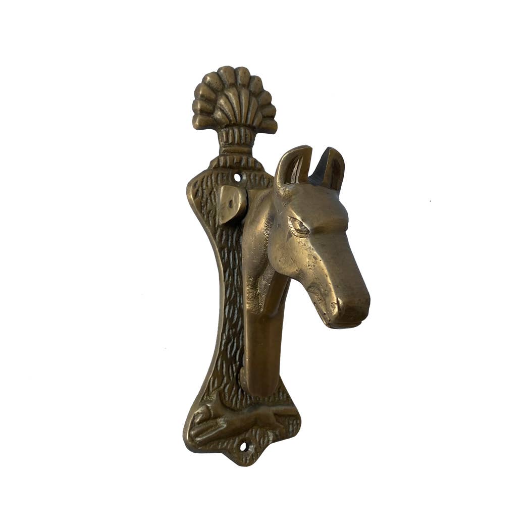 5-1/2" Antiqued Brass Horse Head Door Knocker-Vintage Style