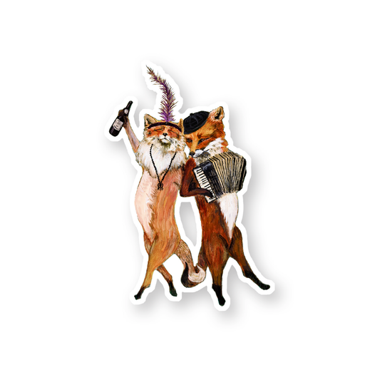 French Foxes / Die Cut Vinyl Sticker