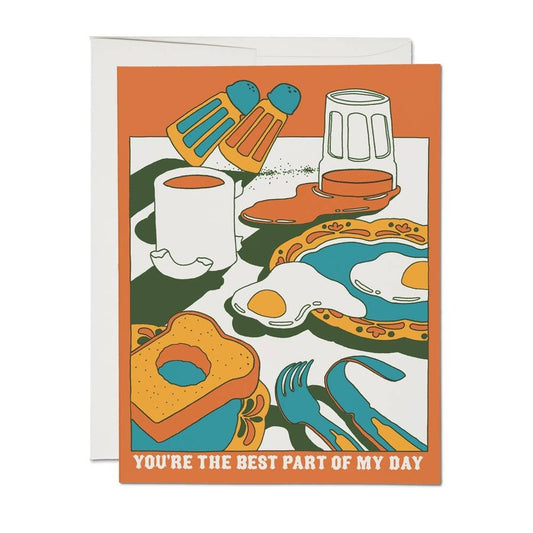 Breakfast love greeting card