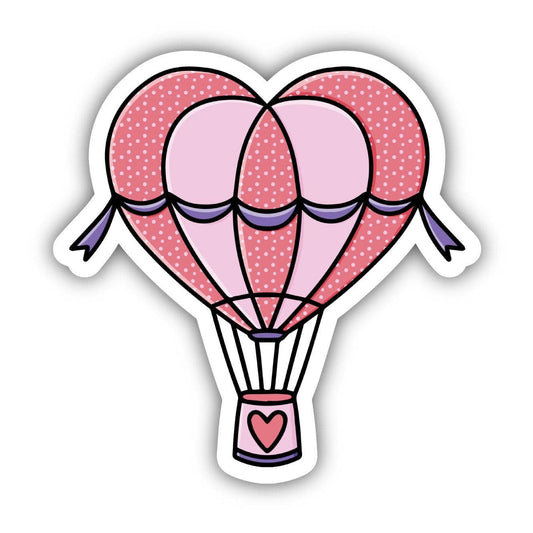 Hot Air Balloon Heart Sticker