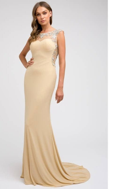 Sleeveless Fitted Evening Gown