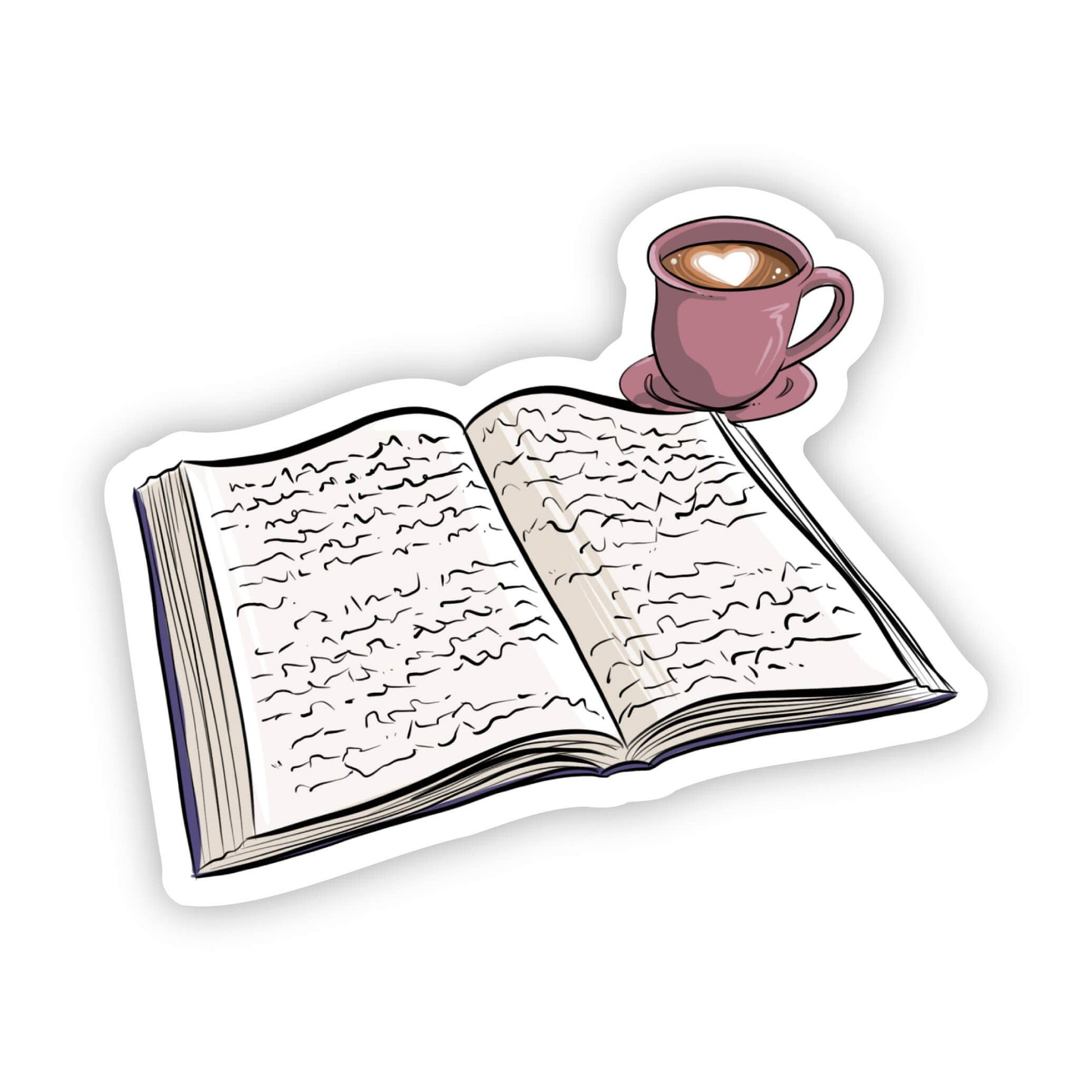 Reading While Drinking Coffee Sticker