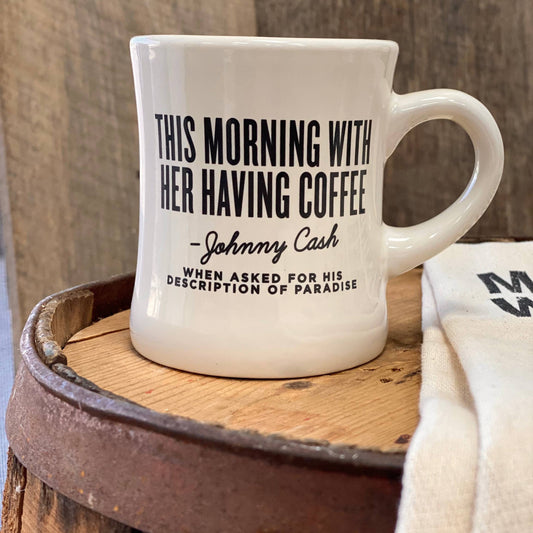 This morning having coffee mug