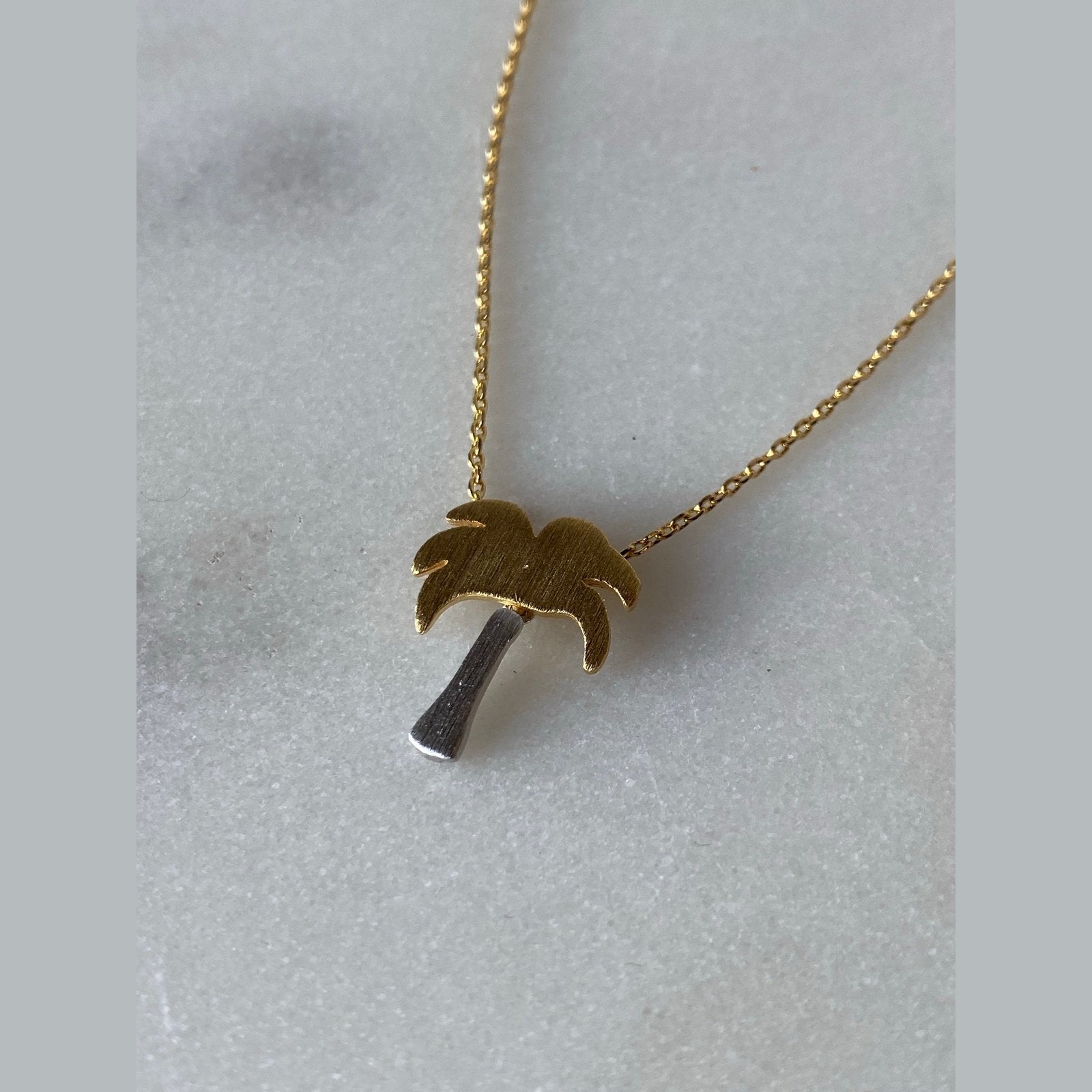 Two Tone Palm Tree Necklace