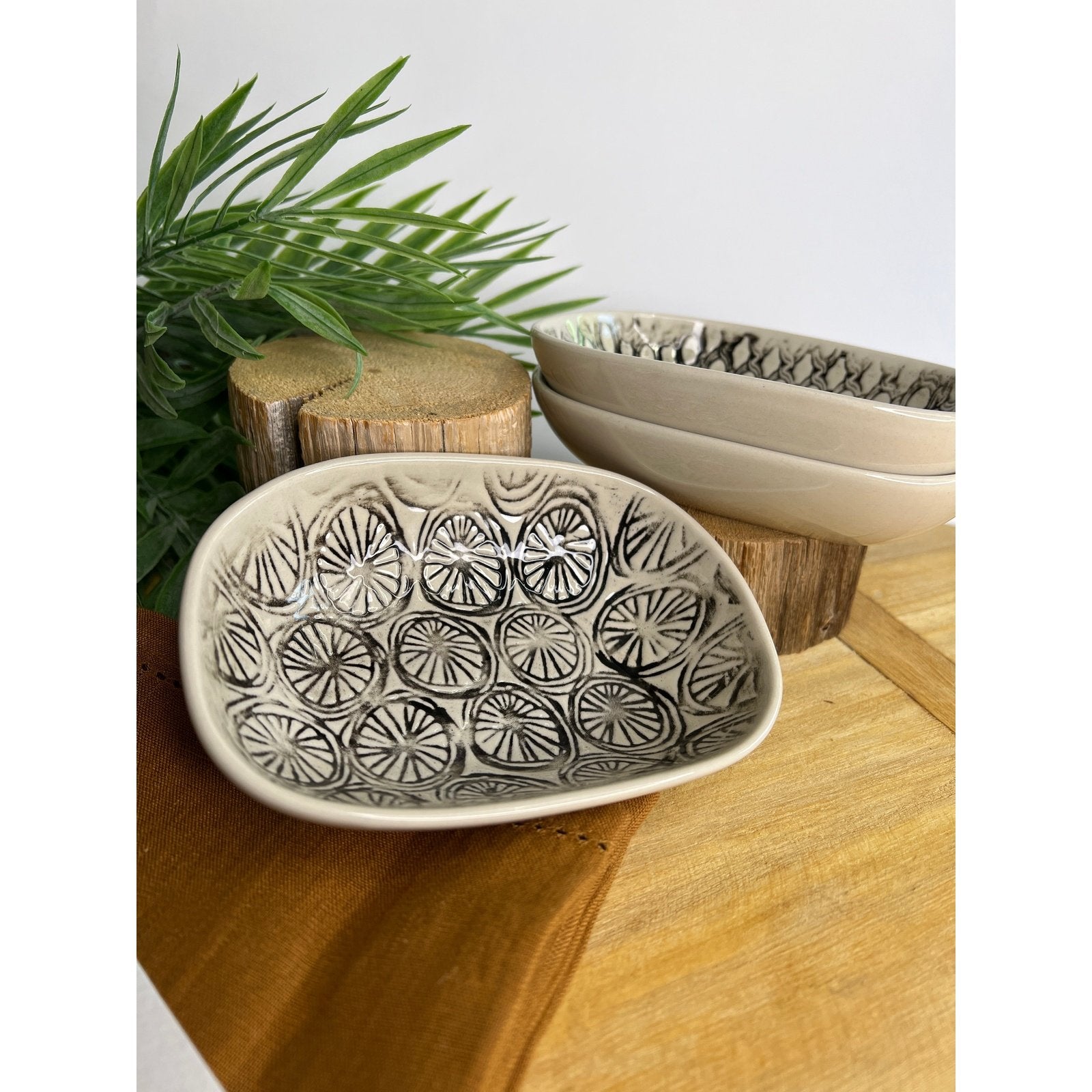 Stamped Stoneware - Bowl dish