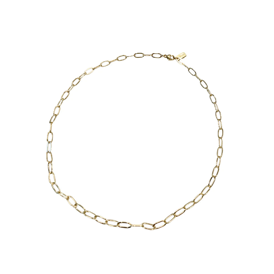 14k Gold Filled Paper Clip Large link Necklace 18"