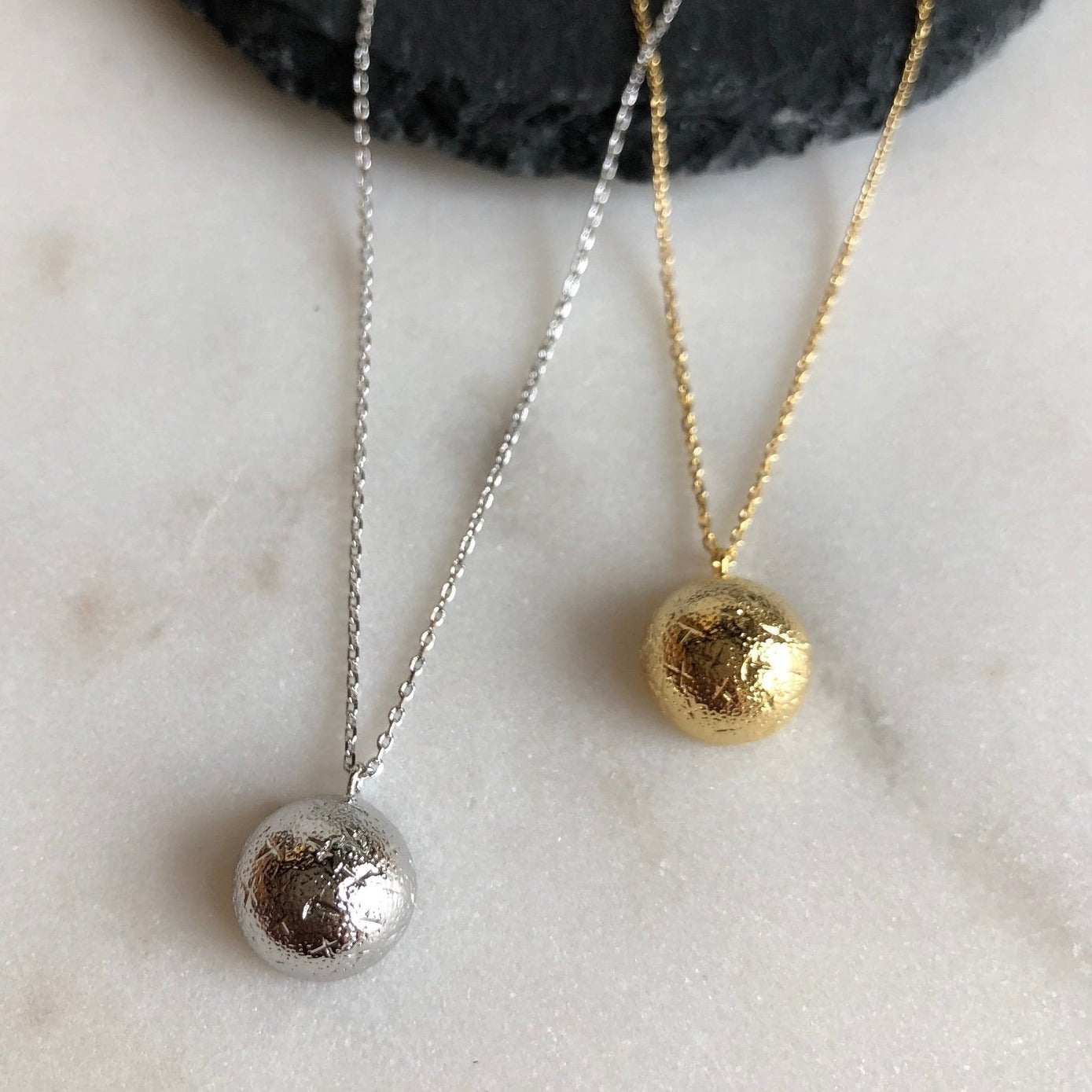 Textured Half Sphere Necklace