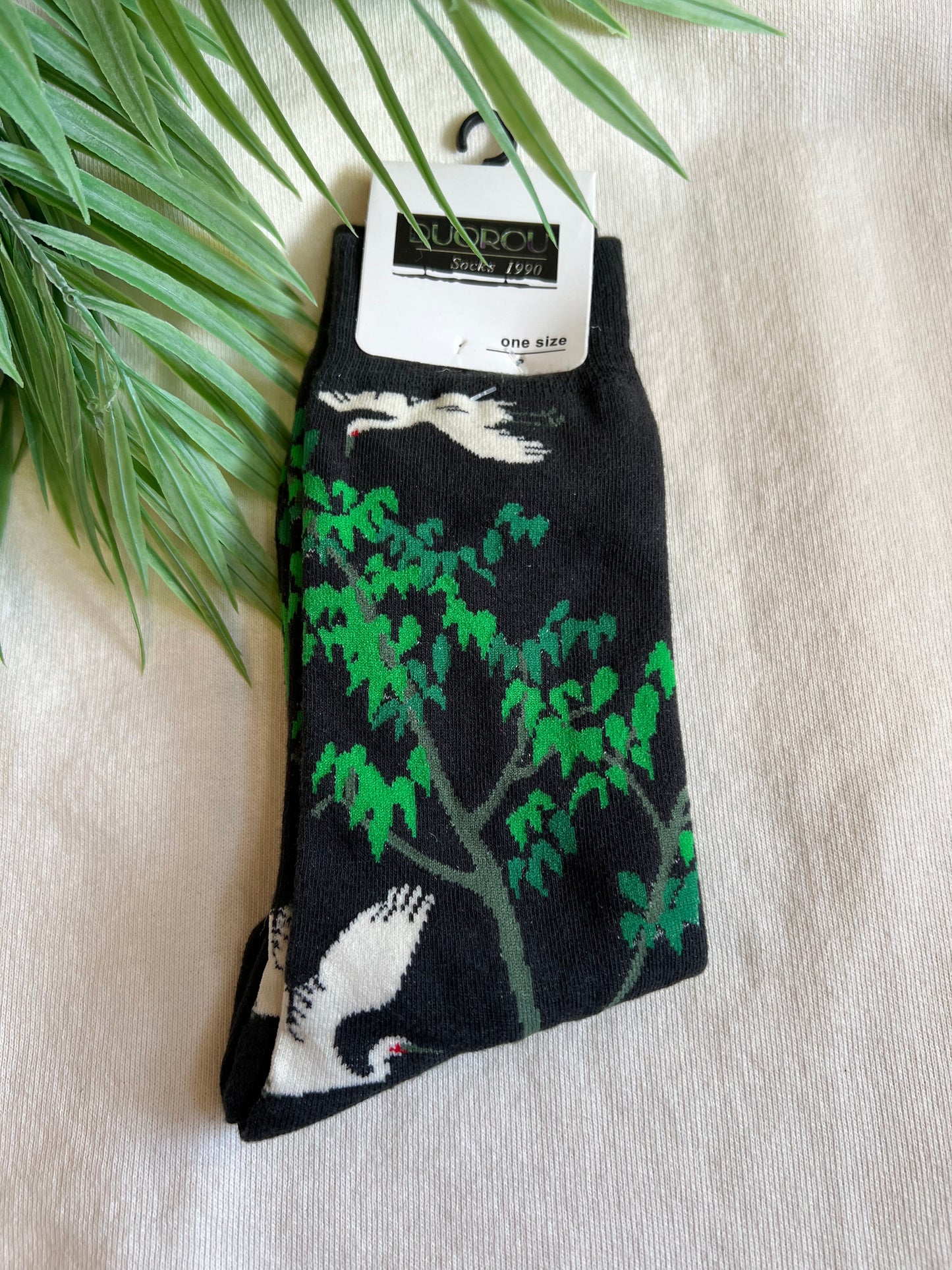 Bird and tree socks