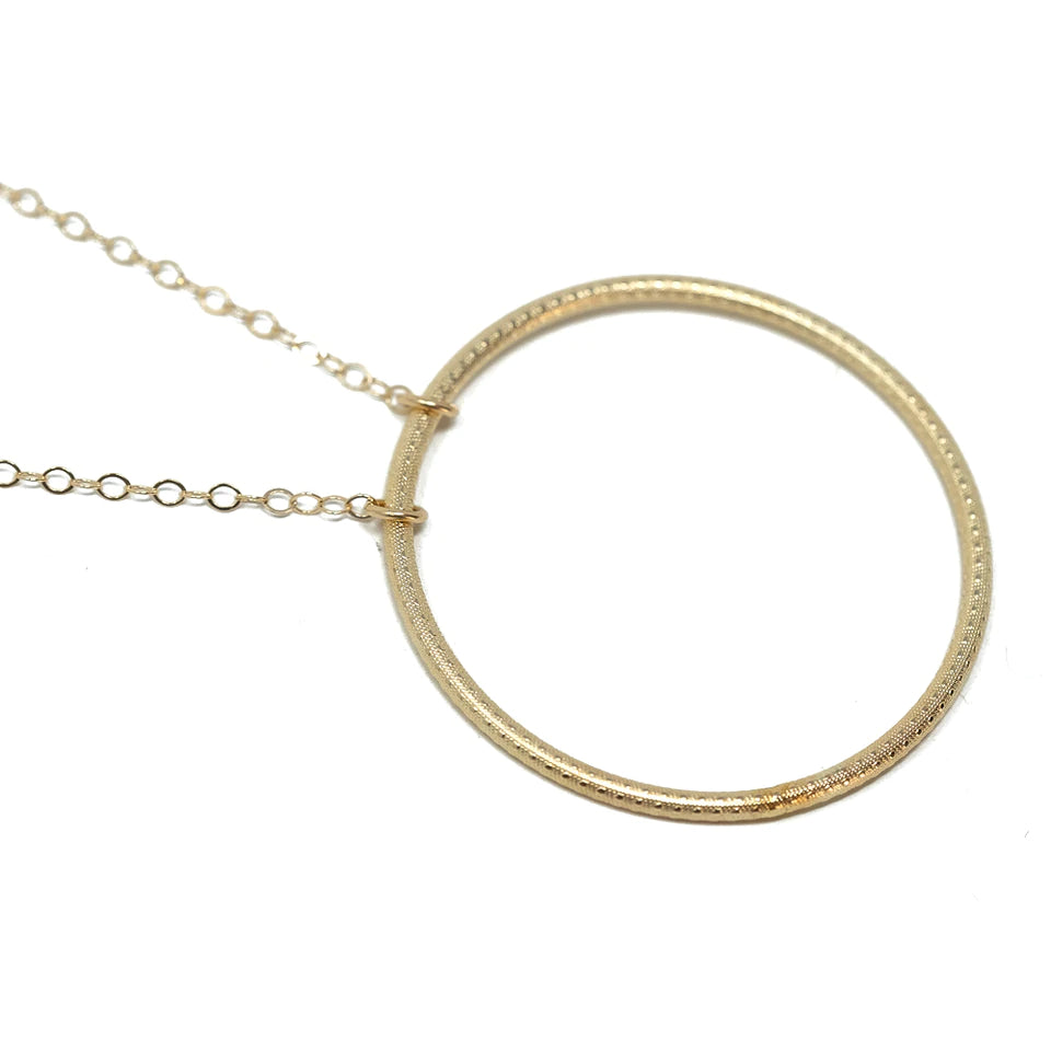 Circle of Love No.2 Sterling Silver 14k Gold Filled Necklace