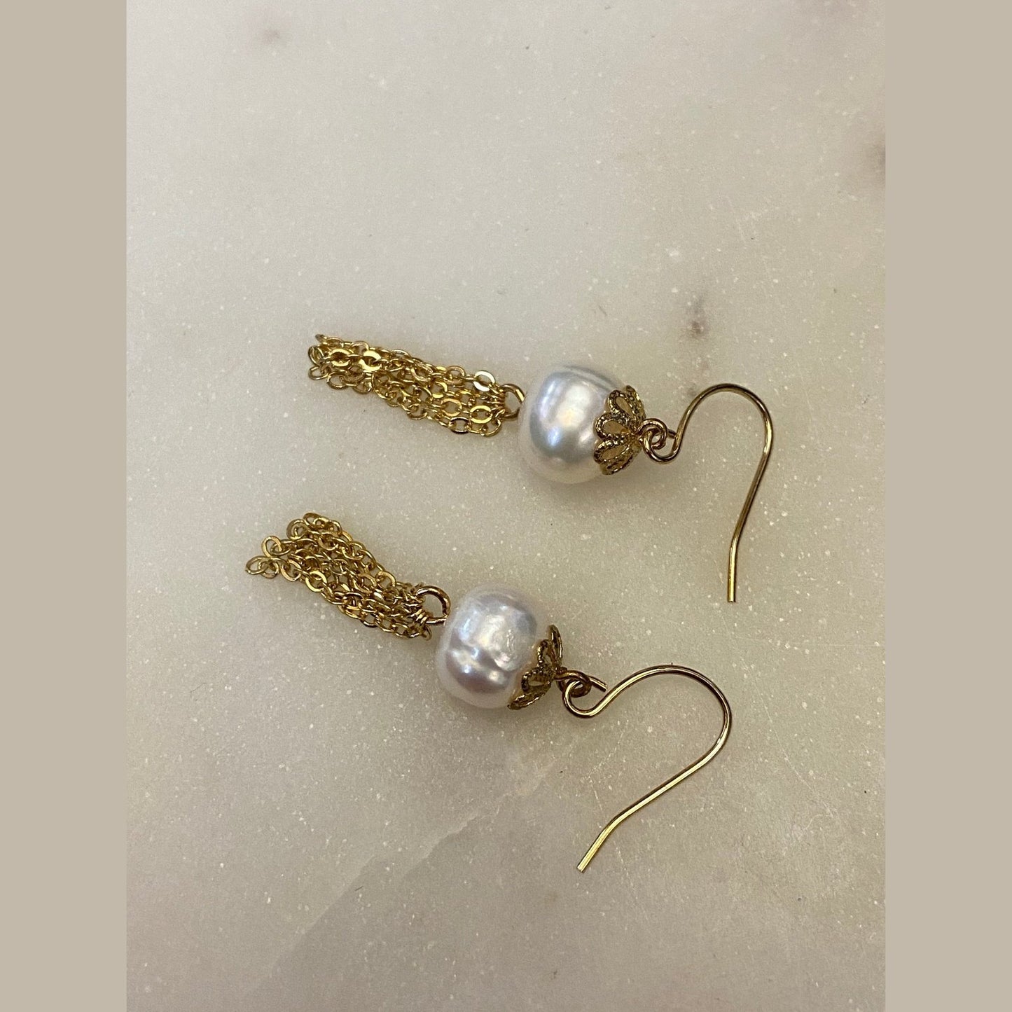 Pearl Tassle Wedding Earrings