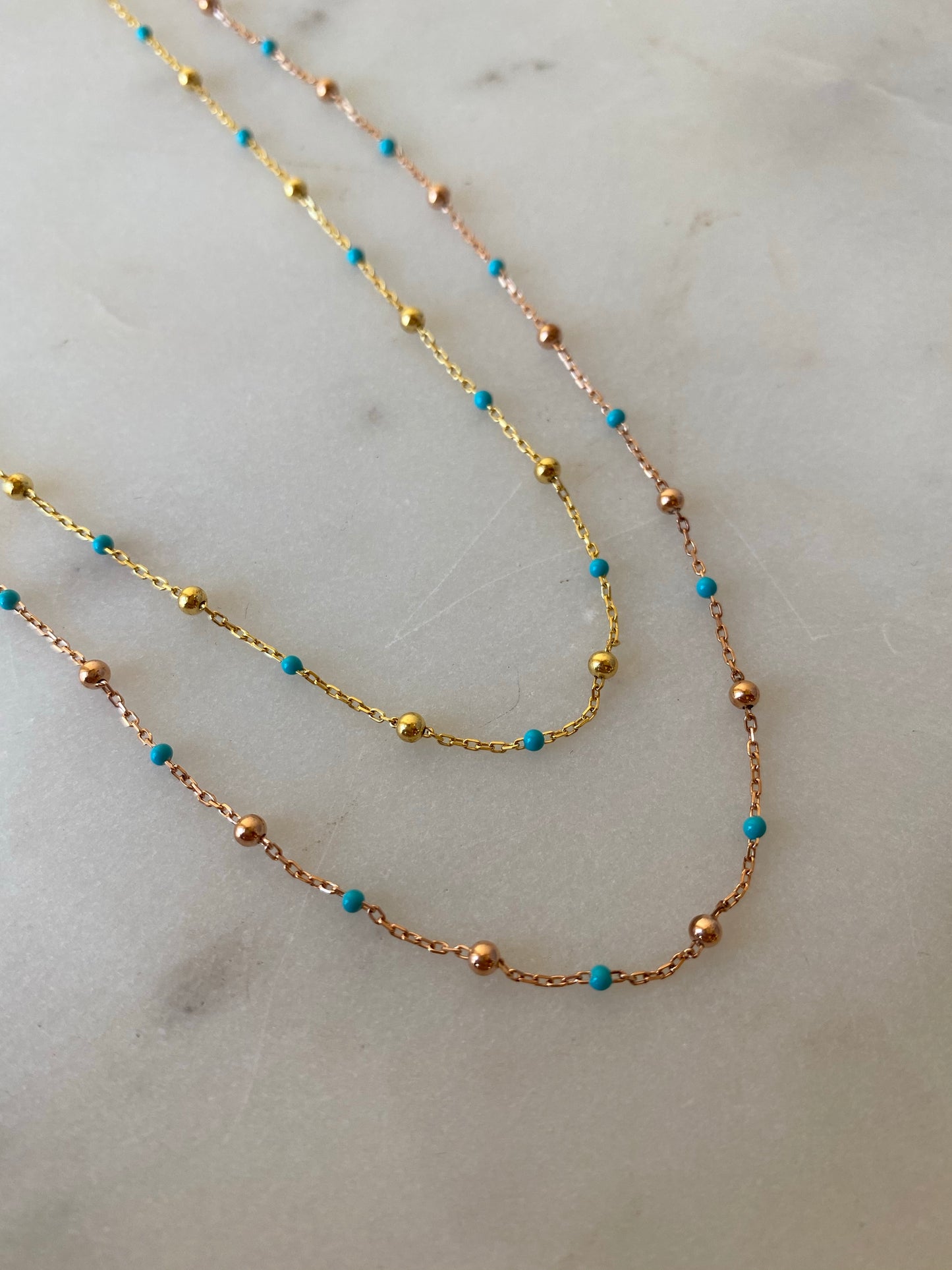 Turquoise Ball Chain Necklace