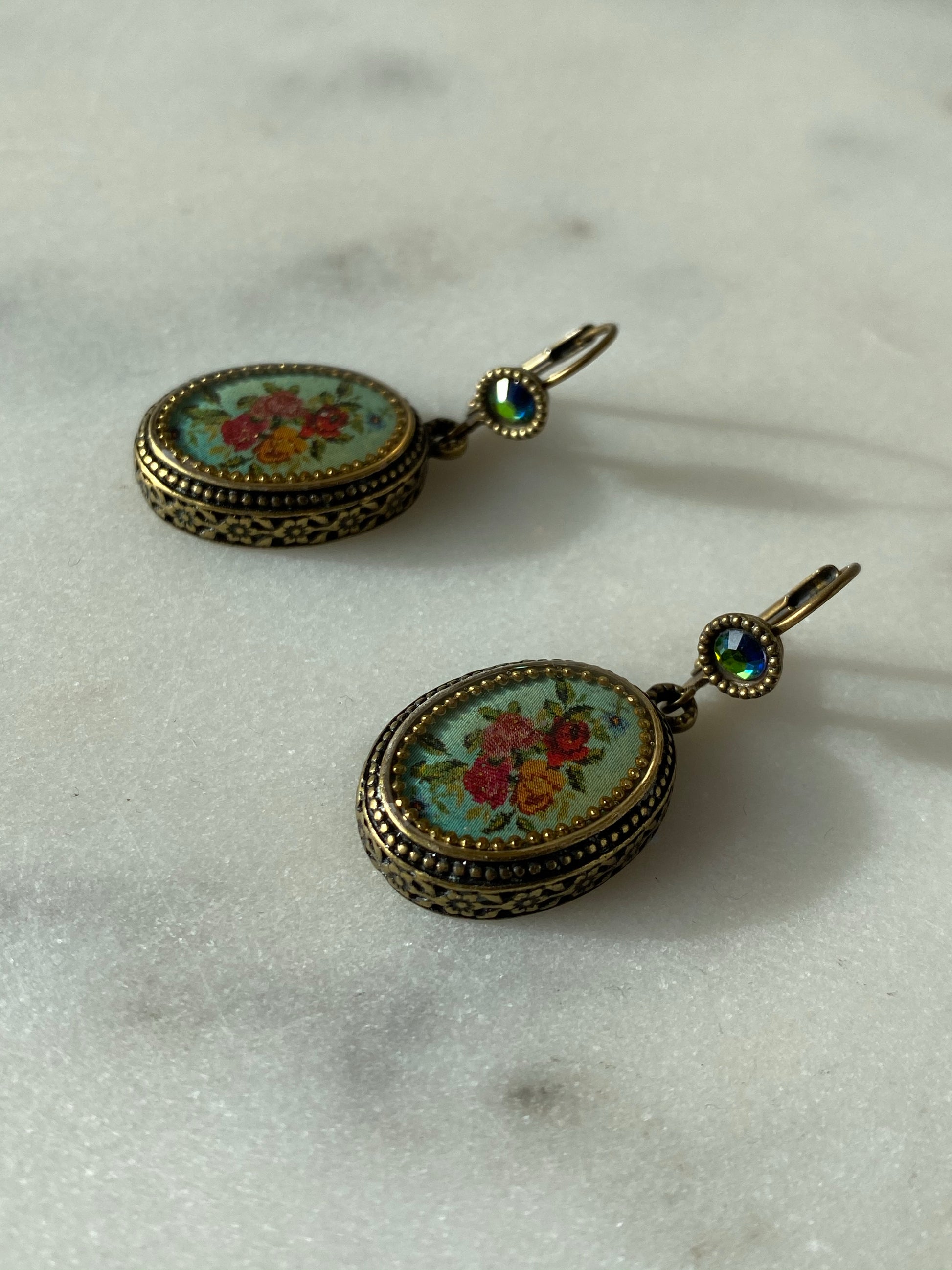 Michal Nergin - Embroidered Roses Earrings