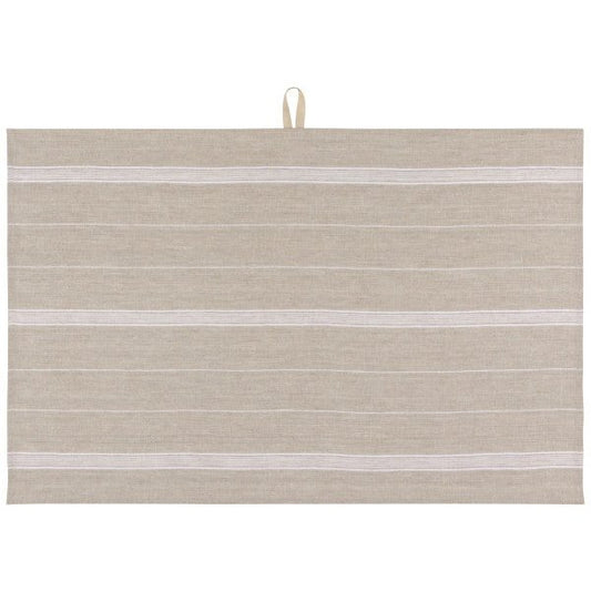 Maison Stripe Linen Dishtowel - White