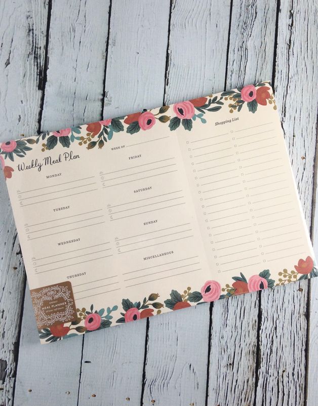 Meal Planner Notepad - Rosa