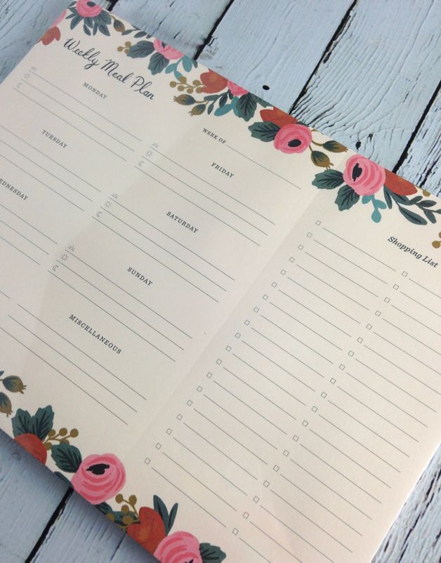 Meal Planner Notepad - Rosa