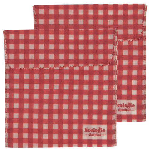 Gingham Beeswax Sandwich Bags Set of 2