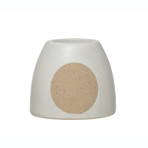 Stoneware Tealight Holder w/ Circle Design