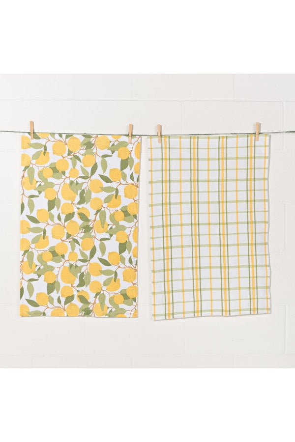 Lemons Coordinated Dishtowels Set of 2