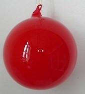 Bubblegum Glass Ball 100mm Ornament - Red