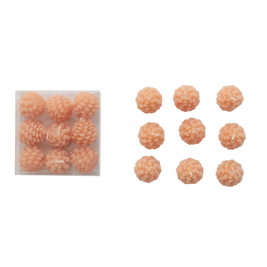 Unscented Pinecone Shaped Tealights Blush