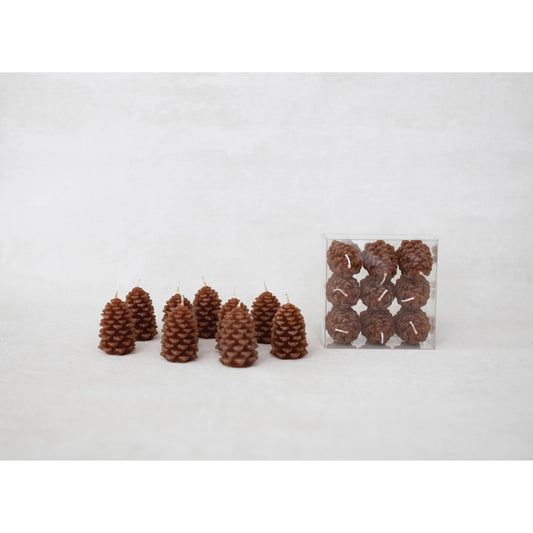 Unscented Pinecone Shaped Tealights Brown - small